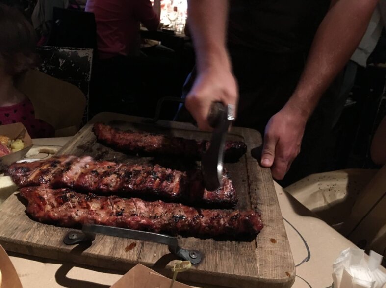 Some ribs and wine